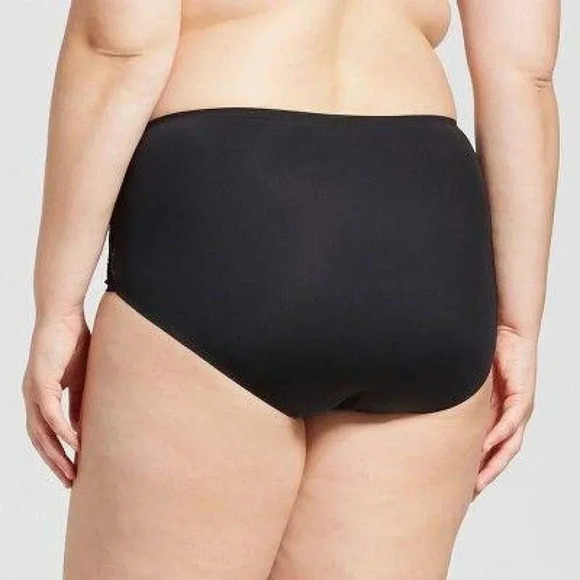 4X Ava & Viv High Waist Bonded Briefs with Lace Ebony Black NWT - Picture 6 of 7